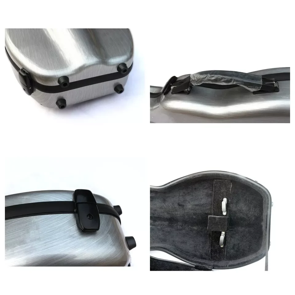 Violin Case 4/4 Size Hard Shell Carbon Fiber Composite Violin Box Backstraps Handle bow Holder Lightweight Durable #US - view 5
