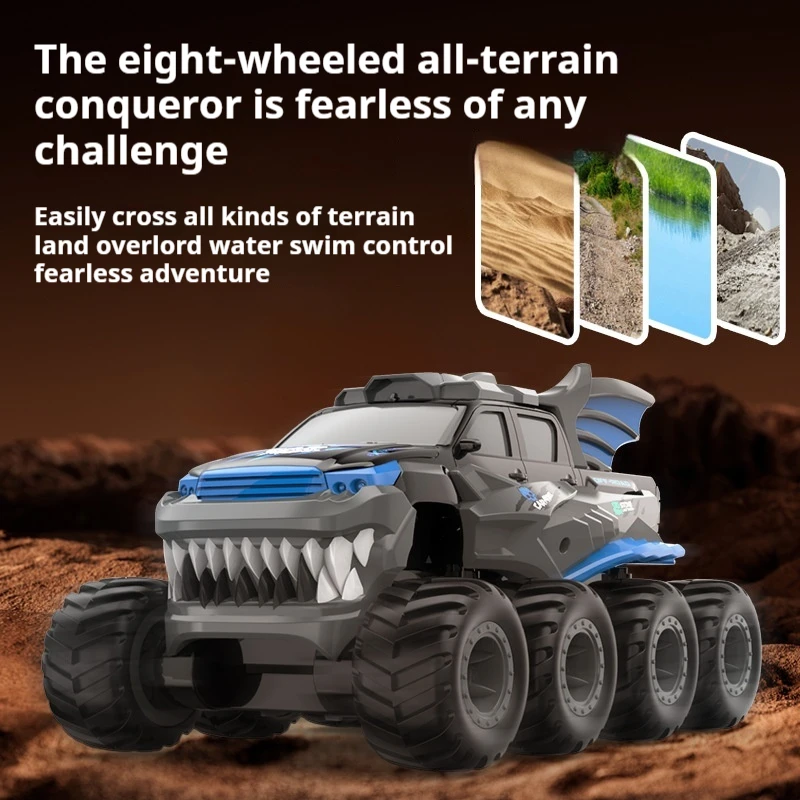 Nowy wodoodporny pojazd terenowy z napędem na osiem kół Elektryczna zabawka dla dzieci Wspinaczka terenowa Pojazd zdalnie sterowany