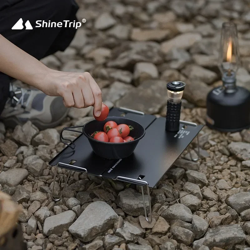 ShineTrip Outdoor Folding Table Lightweight Two Piece Table Aluminium Alloy Detachable Tea Table Portable BBQ Coffee Table