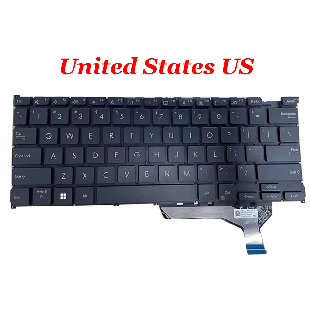 

Клавиатура для ноутбука ASUS ZENBOOK 14 OLED UM3402Y UM3402YA BX3402Z BX3402ZA с подсветкой без рамки, США, черная