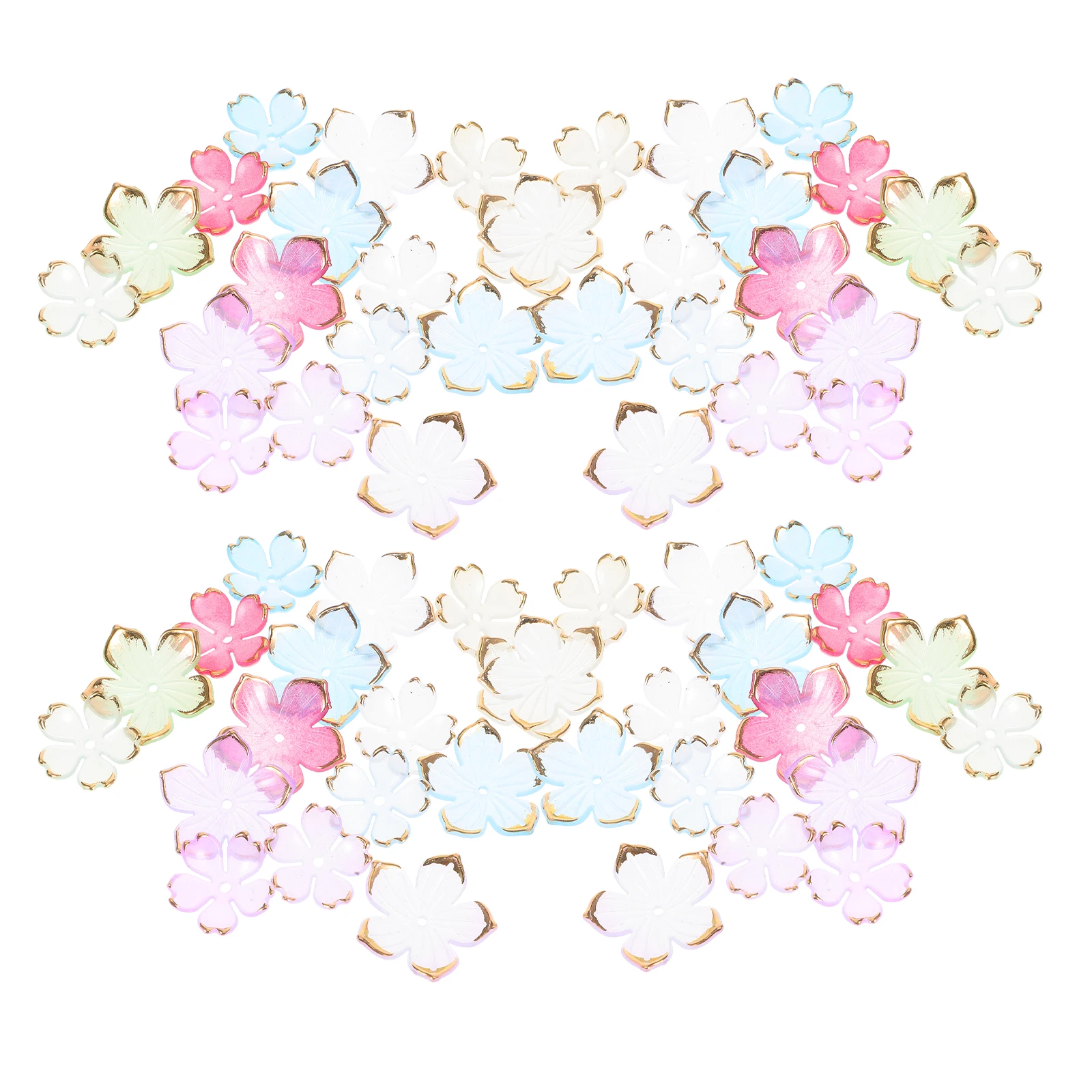 

200pcs Dreamy Acrylic Flower Beads Cap DIY Jewelry Making Kit Floral End Caps for Earrings Necklaces Bracelets Diy Spacer Charms