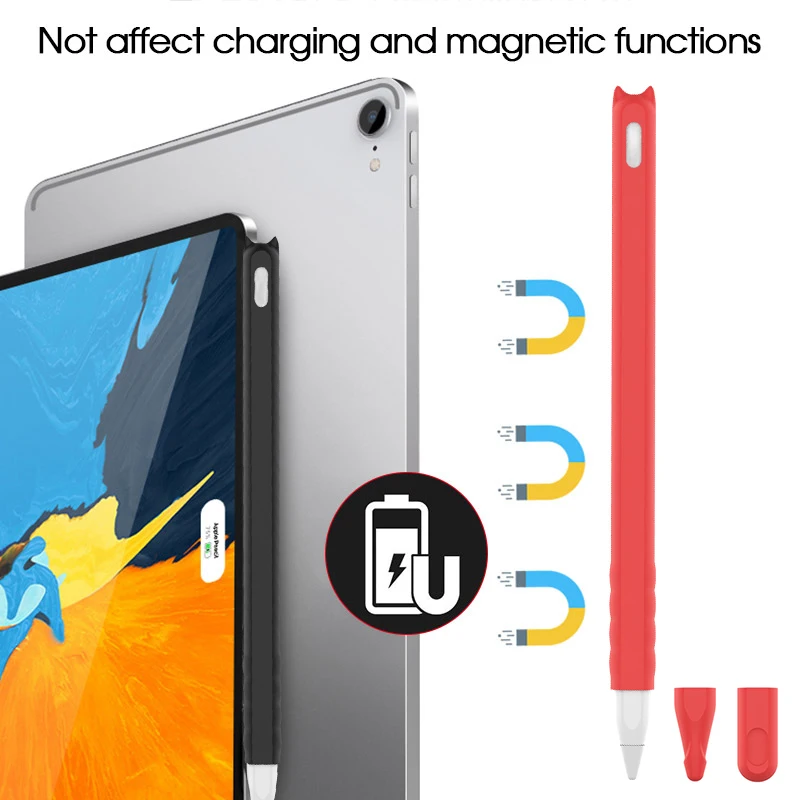 Soft Dust Proof Non Slip Candy Color Nib Cover Silicone Case Sleeve Wrap Protective Skin For Apple Pencil 2nd generation Shell