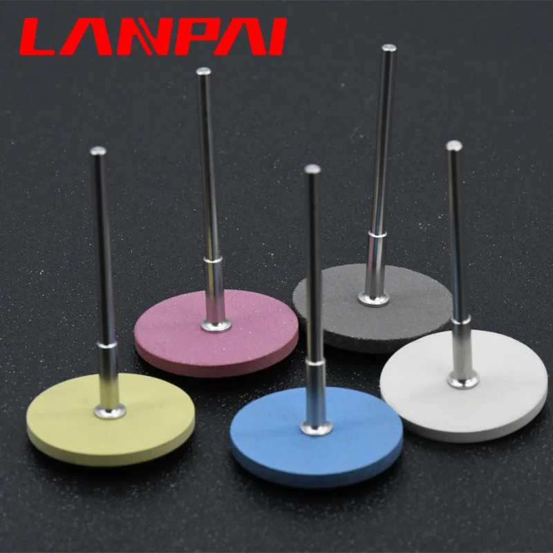 Lanpai 2*26mm Dental Lab Rubber Diamond Zirconia Polishing Kit Pocerlian Grinding Head  Dentistry Material Drill HP