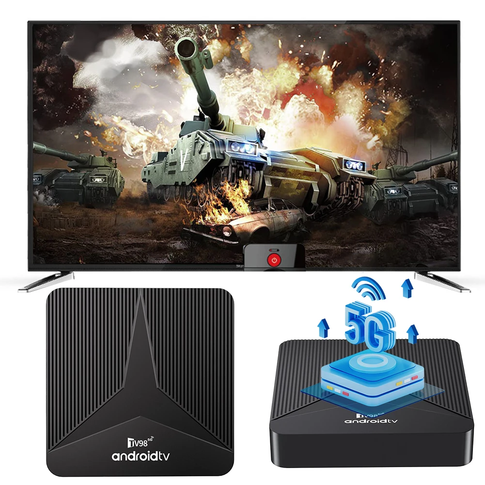 TV Box Android 14 Wifi6 BT5.0 Media Player Set Top Box Android Box with Remote