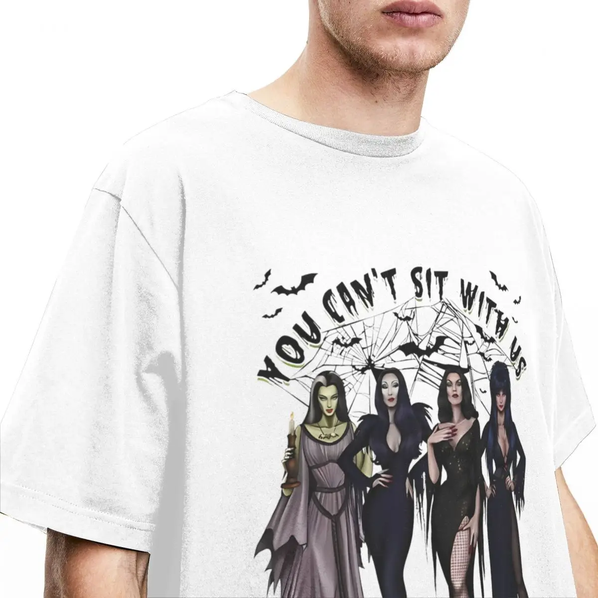 E-Elviraed عشيقة الظلام تي شيرت شاطئ فيلم الرعب Y2K مضحك تي شيرت القطن التي شيرت للرجال قصيرة الأكمام ملابس كاجوال #3