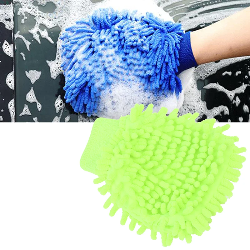 Ultrafine Fiber Chenille Microfiber Car Wash Glove Mitt Soft Mesh backing no scratch for Car Wash and Cleaning