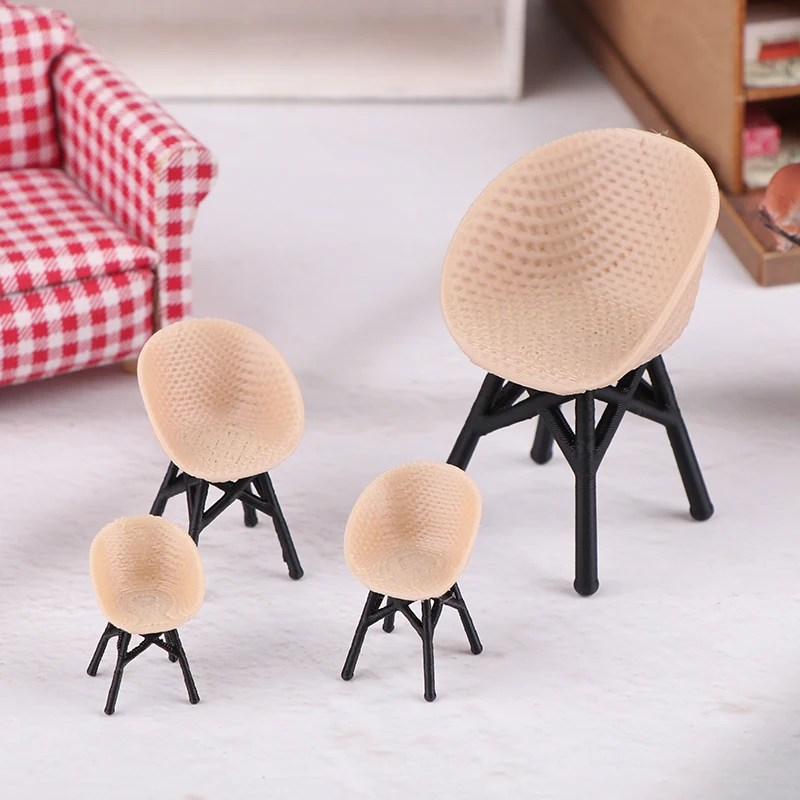 1PC Poppenhuis Miniatuur Simulatie Balkon Rotan Stoelen Meubels Model Poppenhuis Accessoires Decoratie Speelgoed