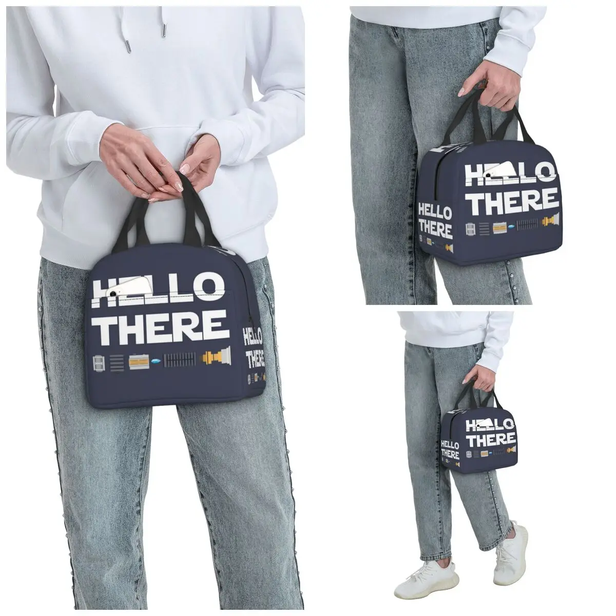 Hello There Insulated Lunch Bag for Kids School Cooler Thermal Food Box Tote Portable Lunch Boxes Container