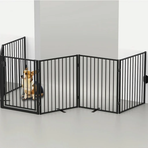 Freestanding Pet Gate Wooden Folding Fence for Doorways Halls Stairs and Home Great for Dogs and Puppies