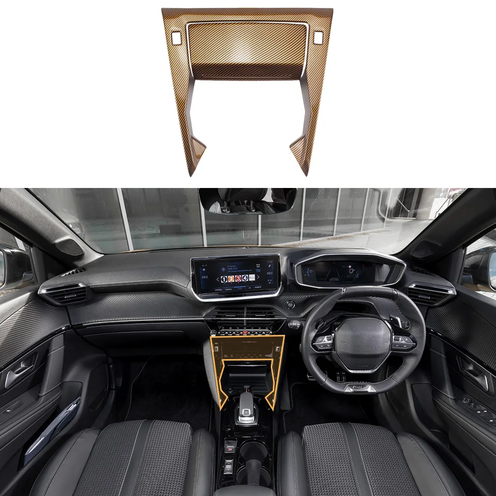 Passend für Peugeot 208 2008 2020–2025, mittlere Aufbewahrungsbox, dekorativer Rahmenabdeckungsaufkleber – Detail 10