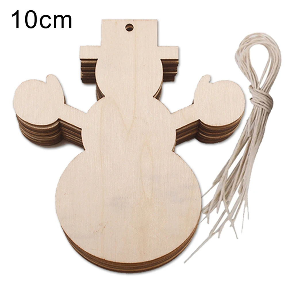 

10pcs Wooden Snowman Hanging naments Christmas Tree Decorations Festive Home Crafts Durable Lightweight Xmas Gifts