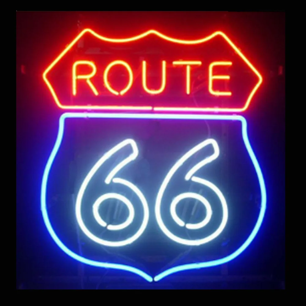 Neon Sign Light Routes 66 Custom Handmade Real Glass Tube Beer Bar Store Direction Display Wall Decoration Lamp 17