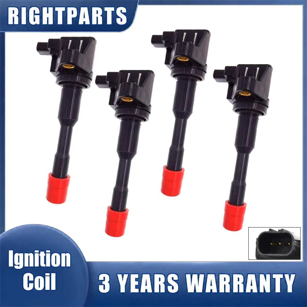 4pcs 30521-PWA-003 Rear Ignition Coil For Honda CITY Civic 7 8 VII VIII JAZZ FIT 2 3 III 1.2 1.3 1.4 UF374 CM11-108 CM11-108C