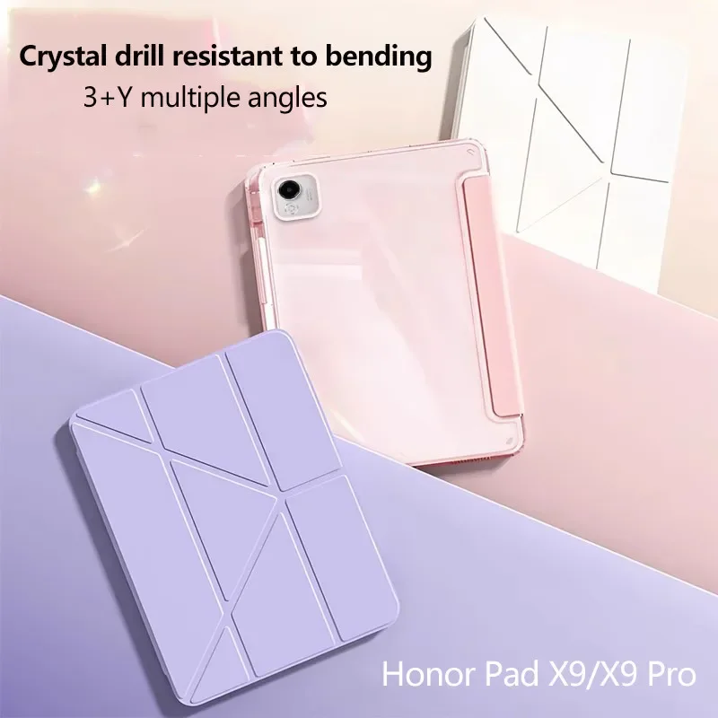 

2025 NEW Y Folding Deformation Tablet Case for Honor Pad X9a 11.5 Inch X8A X9 Pro V9 11.5 Acrylic Hard Cover with Pen Slot Funda