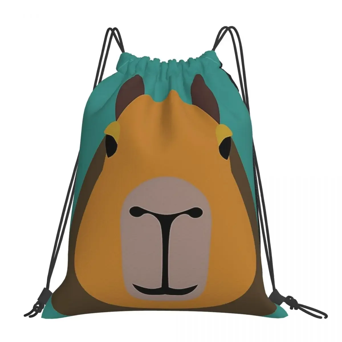 

Capybara Backpacks Casual Portable Drawstring Bags Drawstring Bundle Pocket Sports Bag BookBag For Travel School