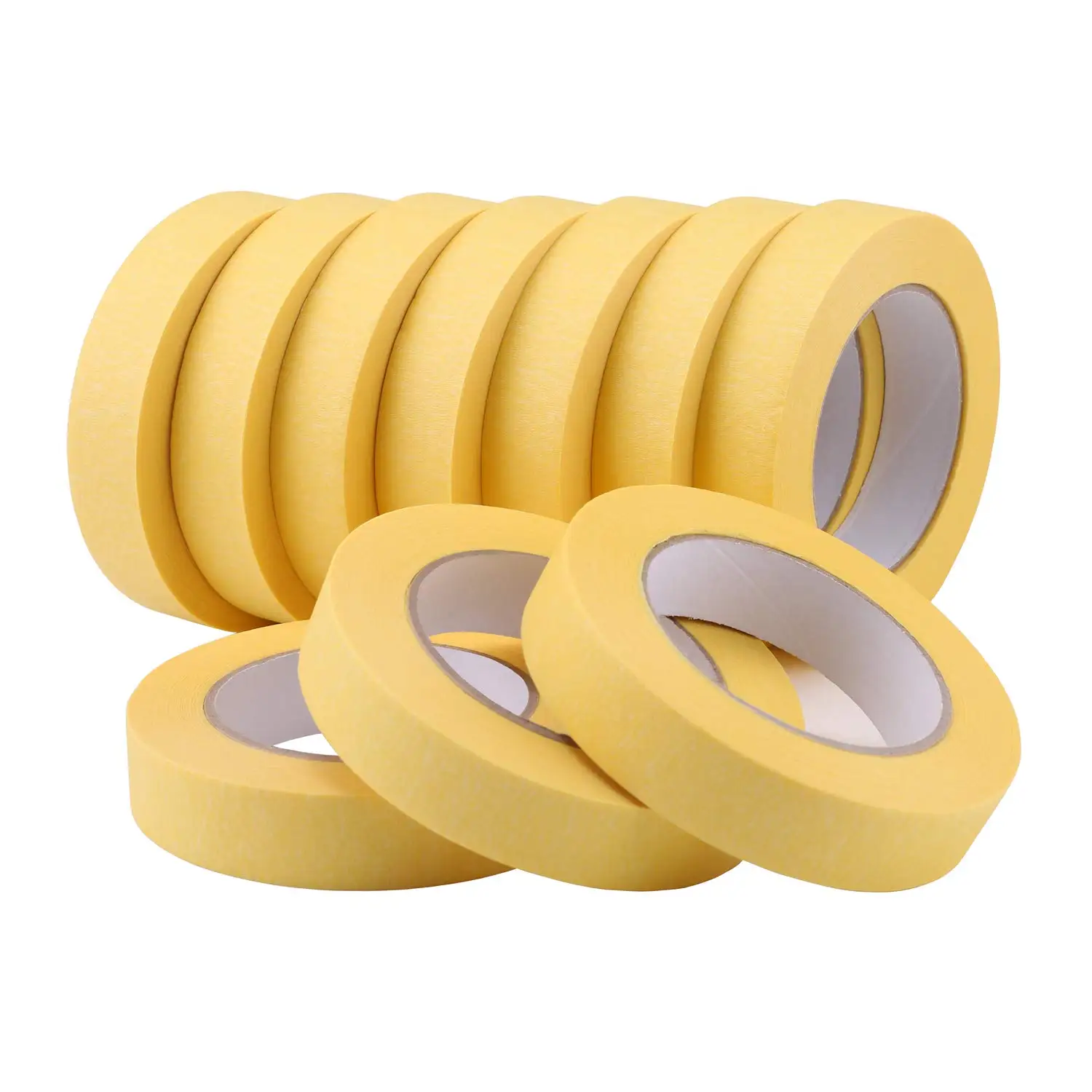 

10-Pack Automotive Refinish Masking Tape Yellow 25mm x 50m, Cars Vehicles Auto Body Paint Tape, Automotive Painters Tapes