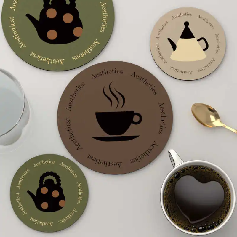 

Round Natural Rubber Coasters Absorbent Pad Anti-slip and Heat Insulation Cup Bowl Mat Table Protector Kitchen Items Accessories