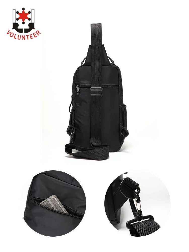 Volunteer Crossbody Bag for Men 2025 Multiple Pockets Travel Versatile Large Capacity Stylish Commuter Casual Chest Bags 1713-21