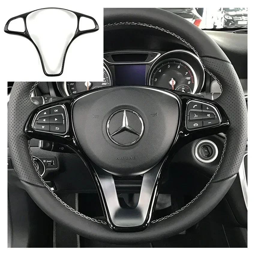 

For Mercedes Benz A B C E GLA GLC CLA GLE GLS Class W246 W205 W213 X253 X156 Car Steering Wheel Cover Decoration Trim