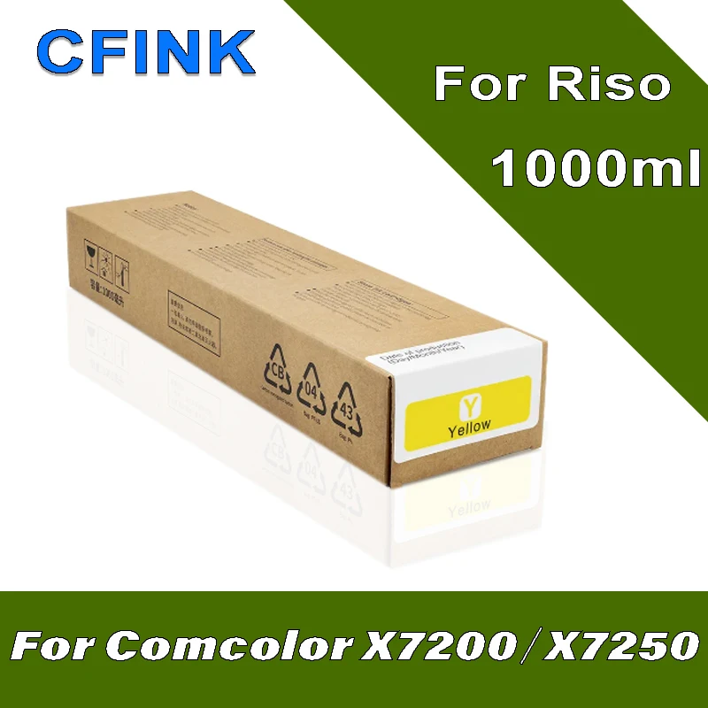 CFINK For RIso X7200 Compatible Ink Cartridge For Riso Comcolor X7200 X7250 Printer With Stable Chip With 1000ML Pigment Ink