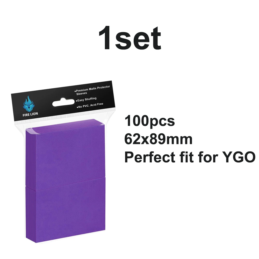 100-500pcs 62x89mm Japanese Size Purple Matte Trading Card Sleeves Toploaders Fit YGO/TCG Sports Card Protector for Photocard