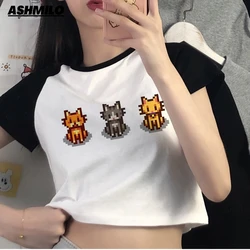 Kawaii Stardew Valley GaminG 90s Streetwear Crop Top Girl Cyber Y2k Trashy Streetwear Gothic Clothing Crop Top