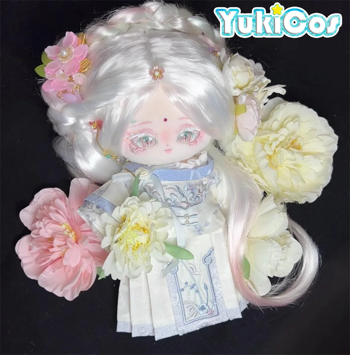 Fata Tea Party Cinese Lolita Hanfu Abito blu Costume antico Peluche ripiene 30 cm Accessori per bambole Vestiti per bambole