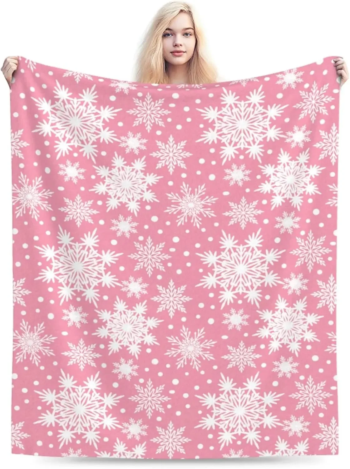 Weihnachten Weihnachten Winter Schneeflocken Lila Überwurfdecke Ultraweich Warm Ganzjahres Weihnachten Dekorative Fleecedecken für B