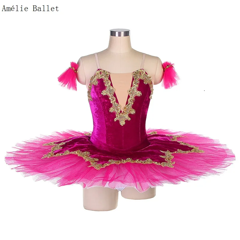 

BLL074 Hot Pink Velvet Pre-professional Ballet Tutu Girls & Women Stage Performance Ballet Tutu Ballerina Dance Costume Tutu