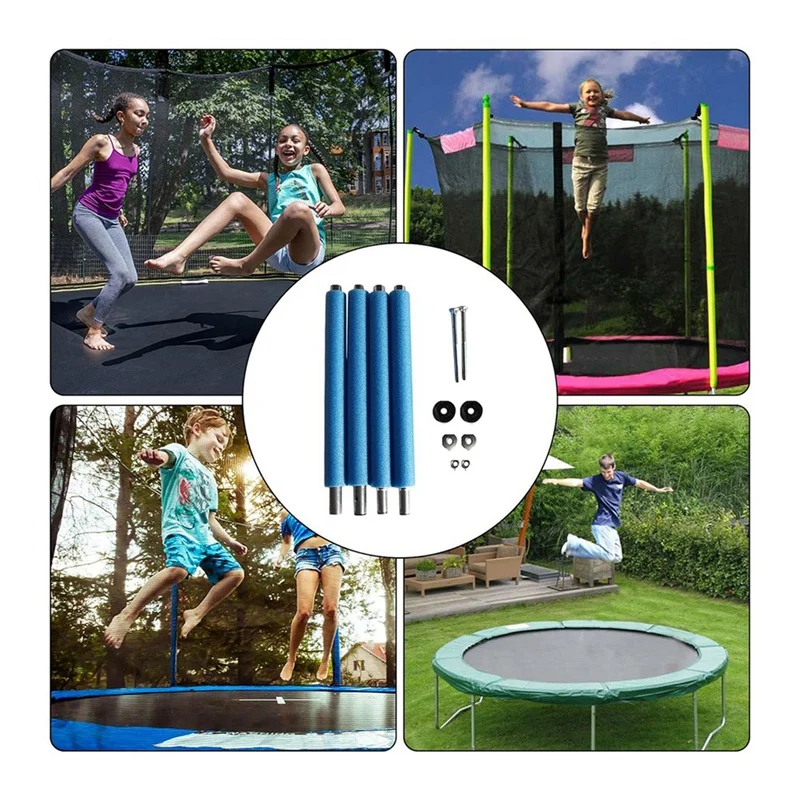 Penggantian tiang trampolin, dengan tiang trampolin pelindung anti-tabrakan, dengan sekrup kandang tabung lurus tahan lama 1.96M