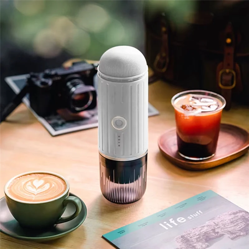 

ABRB-Portable Espresso Machine ,Wireless Electric Coffee Maker Compatible With Capsules & Ground Coffee, Ideal For Travel Use