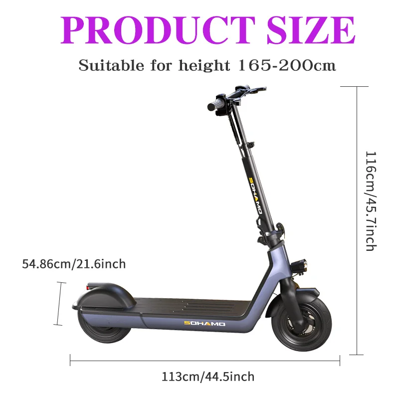 Folding Electric Scooter 500W 36V/48V Powerful E-Scooter 20MPH 20Miles Long Range Daily Urban Commuting Kick Electric Scooter