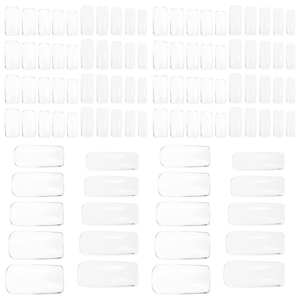 

1000 шт., прозрачные типсы для ногтей, полное покрытие, разные размеры, прочные накладные ногти из АБС-пластика, легко наносится, удаляют, прозрачный набор для ногтей