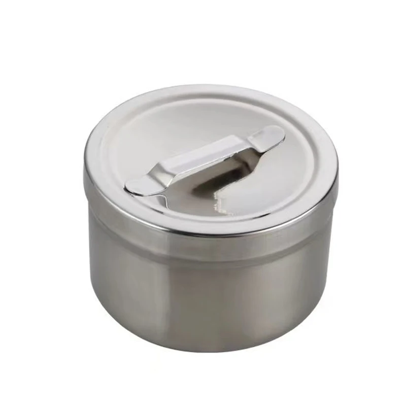 1pc 304 Stainless Steel Storage Jar Cotton Disinfection Jar For Skin Trauma Sterilization Container Metal Container Organizers