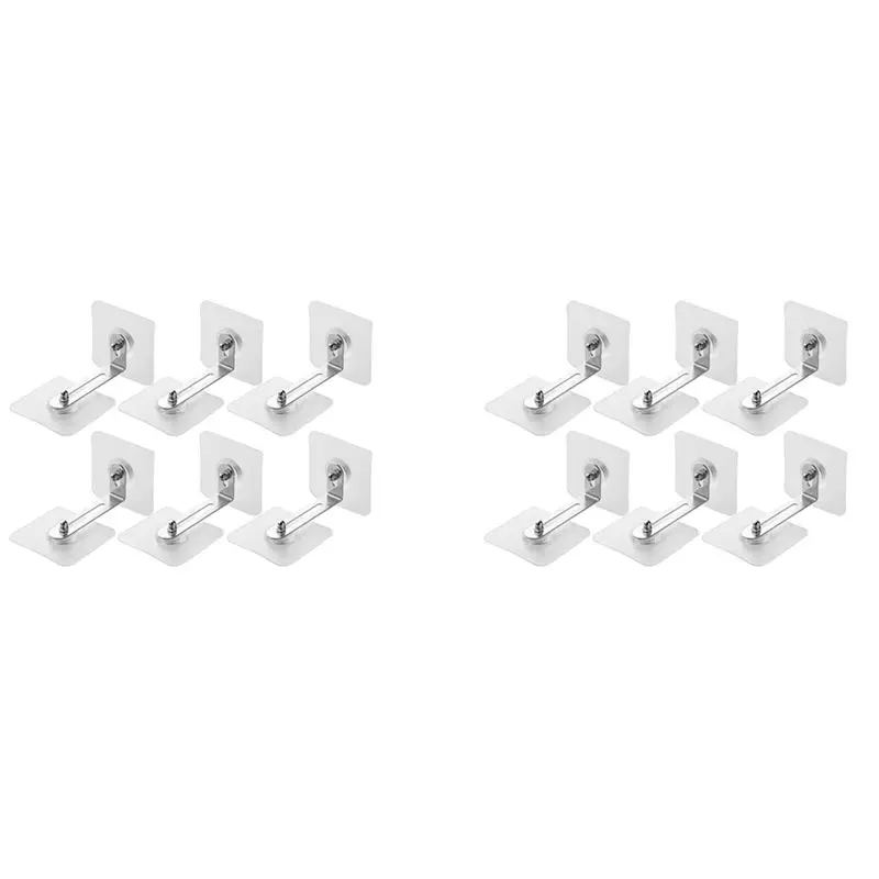 A98E-Furniture Anchors Wall Anchors, Anti Tip Furniture Anchors No Drill, Adhesive Furniture Wall Anchors For Baby 12 Pcs
