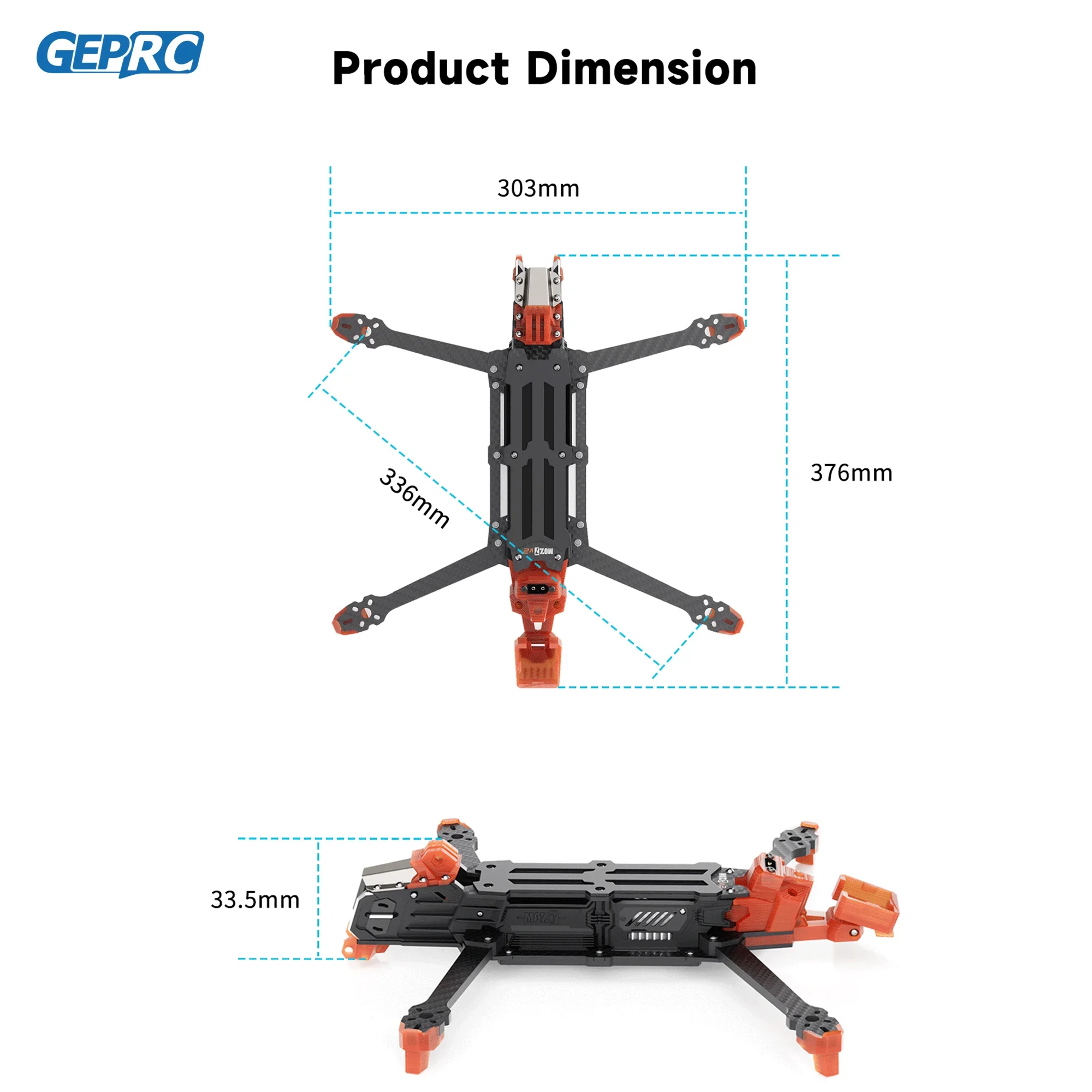 GEPRC GEP-MOZ7 V2 フレームパーツ アクセサリー ベース クアッドコプター FPV フリースタイル RC レーシング ドローン