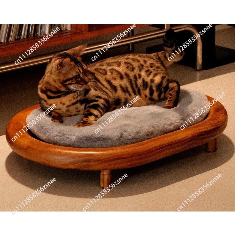 Solid wood pet bed universal for cats and dogs in all seasons removable and washable fashion pet furniture pet nest