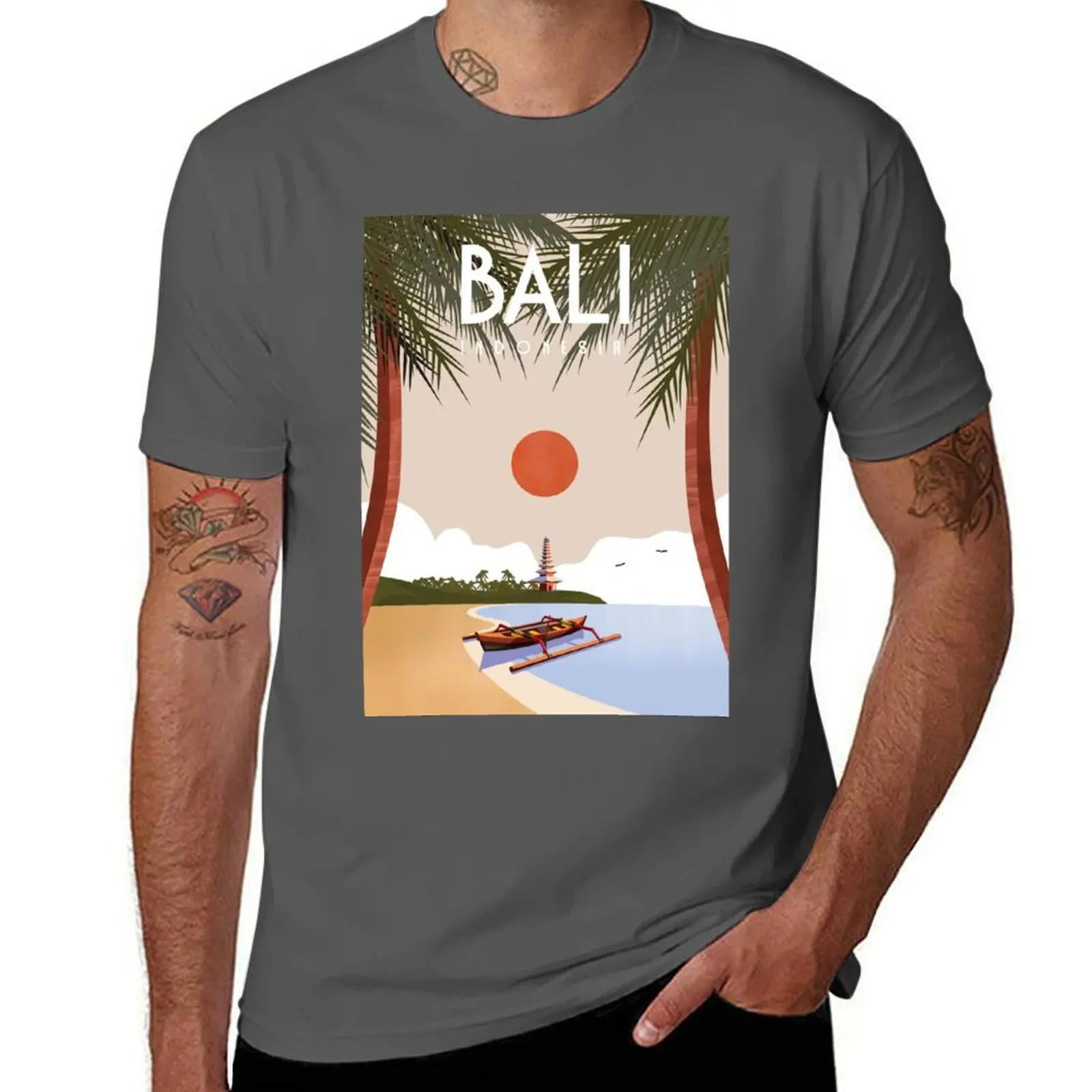 

Bali Indonesia travel poster T-Shirt Thanksgiving Day Tee Top
