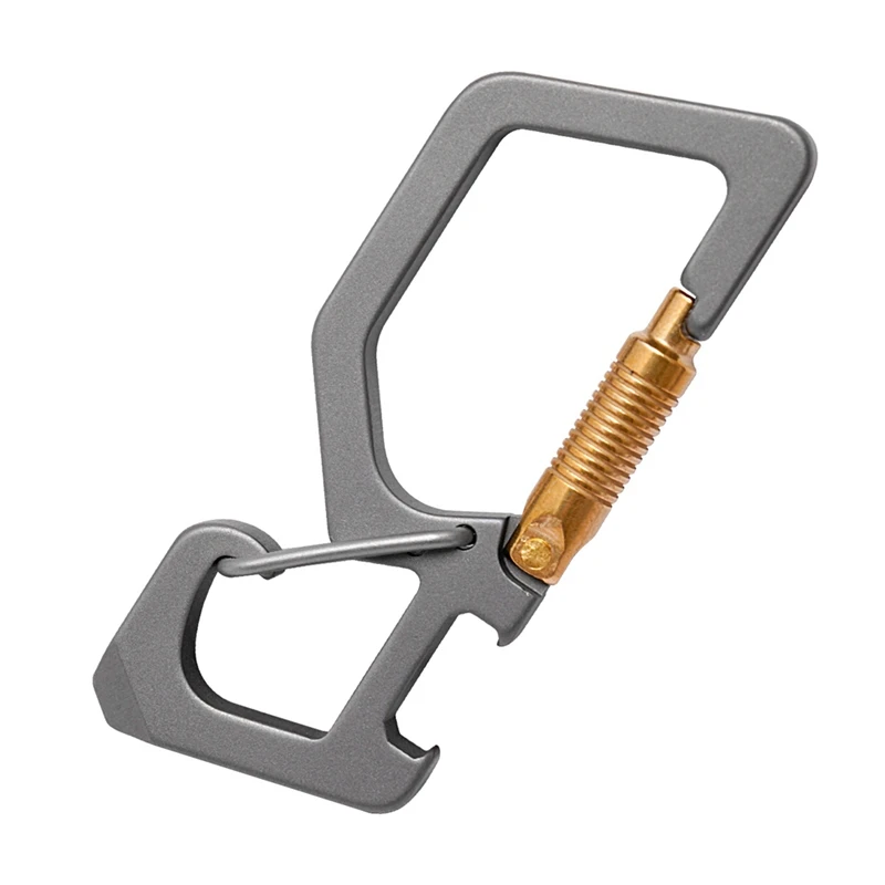 

Portable Titaniums Keychain With Bottle Opener Outdoor Quickly Release Carabiner Clip EDC Tool