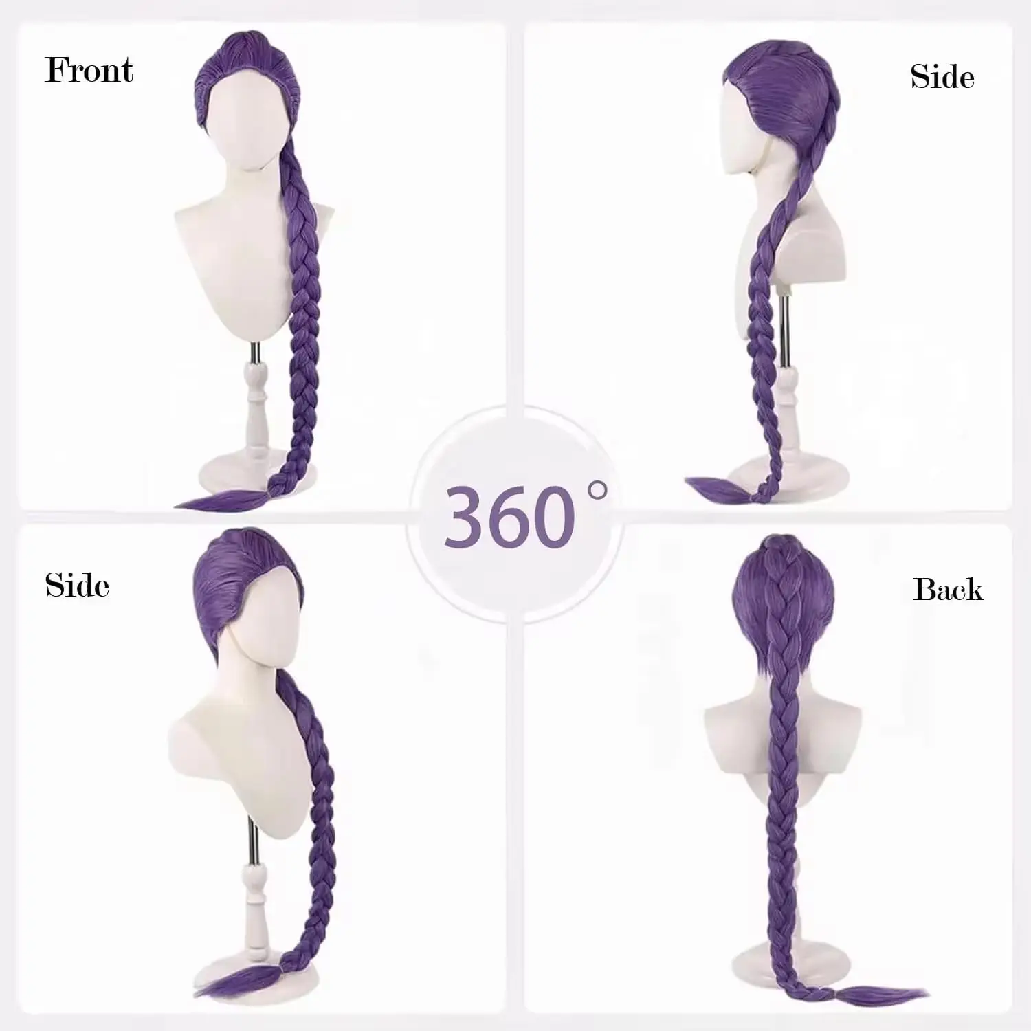 Conjunto de pelucas de juego de rol de personaje Rumi de pelo largo Mila Zoe púrpura k-pop Devil Hunter conjunto de pelucas temáticas disfraz de Halloween peluca de fiesta