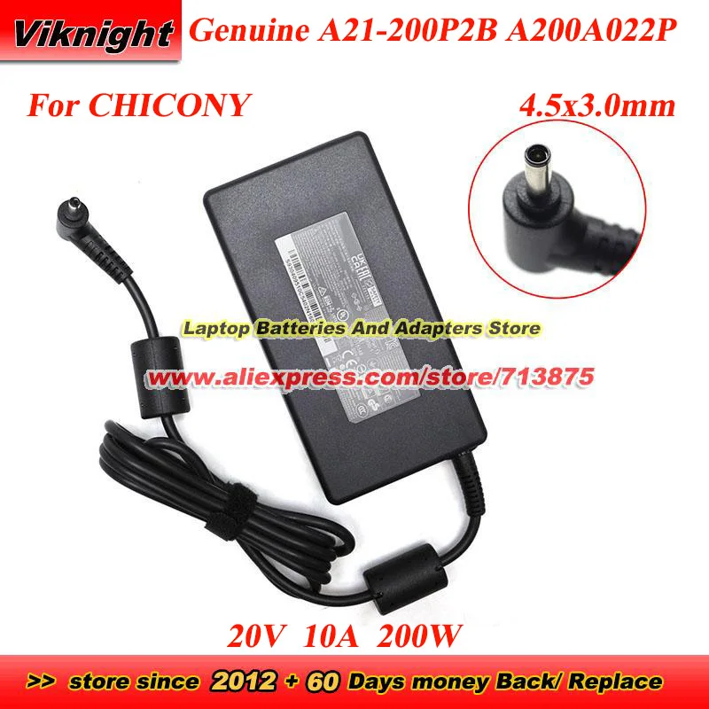 Genuine for Chicony A21-200P2B AC Adapter A200A022P 20V 10A 200W Power Supply for MSI B12VEK B12VFK B12VGK B13VFK MS-14K MS-1563