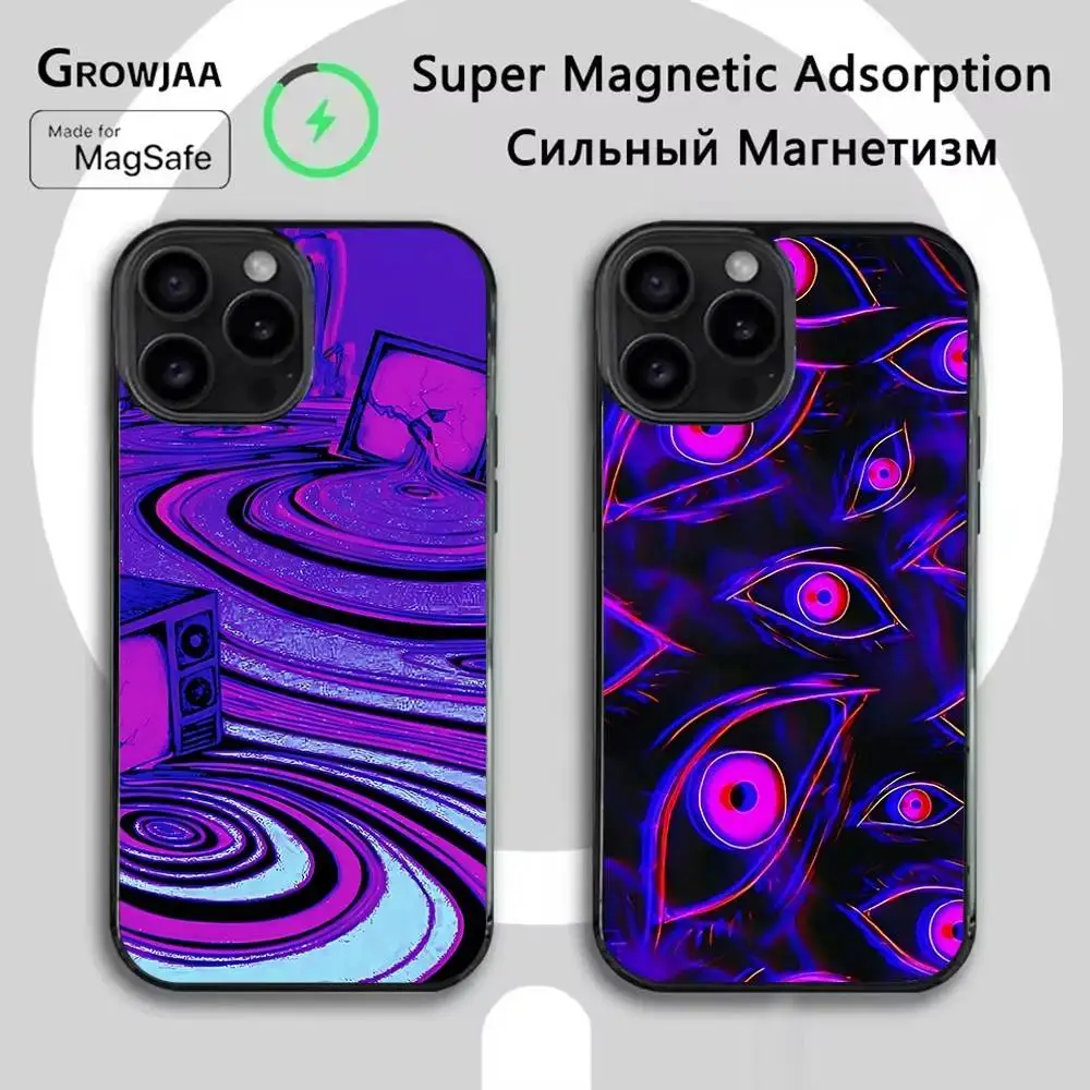 

Psychedelic Trippy Art Phone Case For iPhone 16e,16,15,14,13,12,11,Plus,Pro,Max,Mini Magsafe Magnetic Wireless Charging