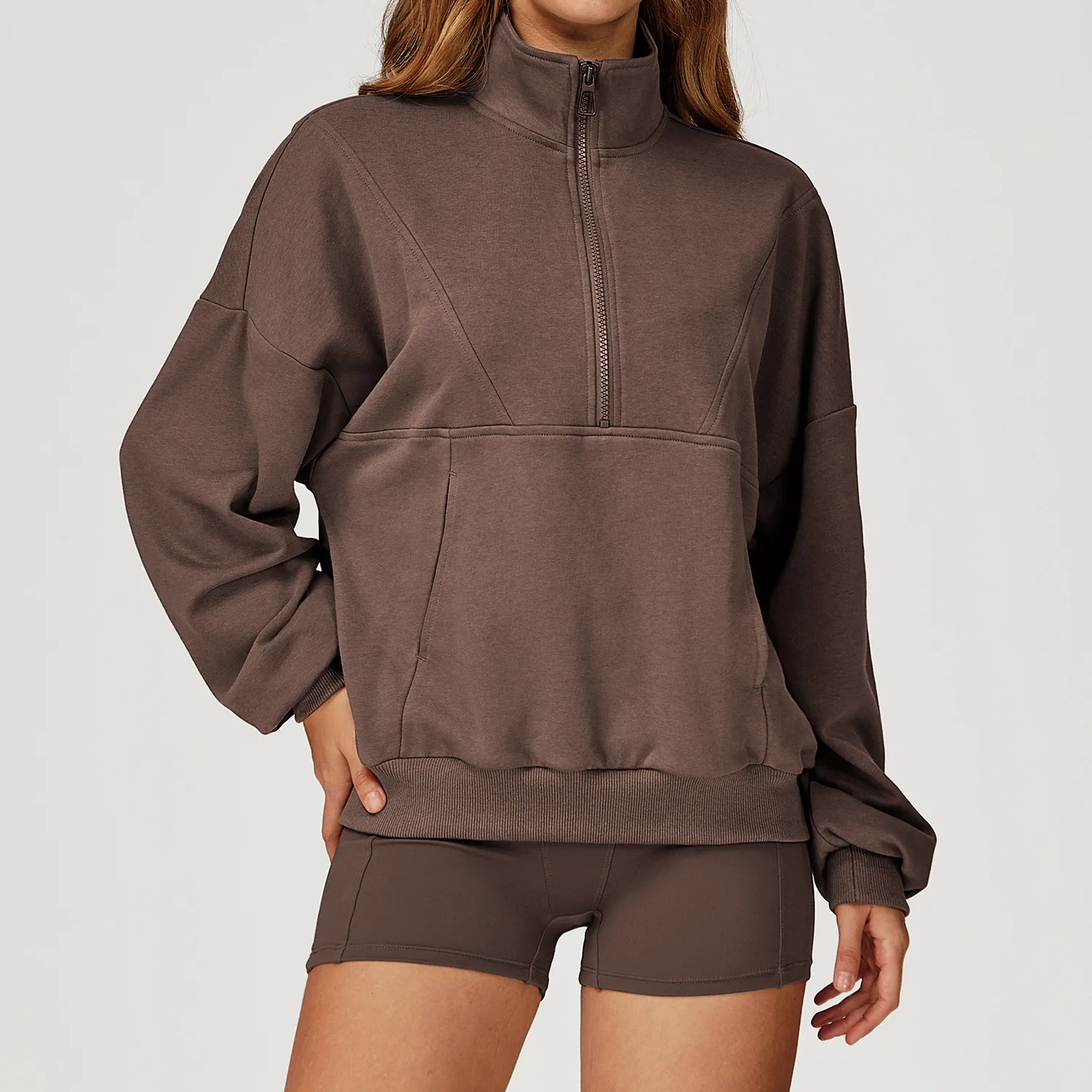 

Sports Pullover Women's Gym Workout Top Casual Fit Comfortable Windproof Warm Half Zipper Long Sleeve Fitness Sweatshirt