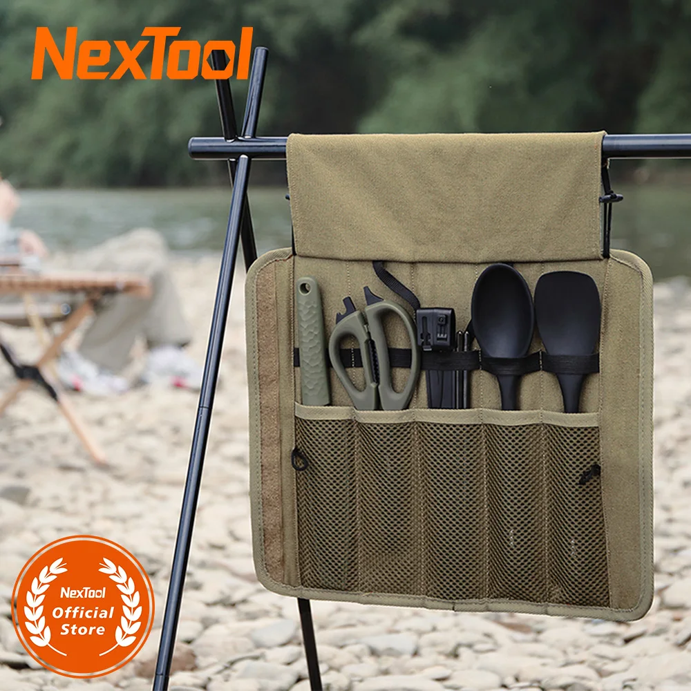 NexTool 6pcs Camping Kitchen Cookware Set Portable Outdoor Travel Barbecue Tools Cooking Utensils Grilling Set for BBQ Picnic