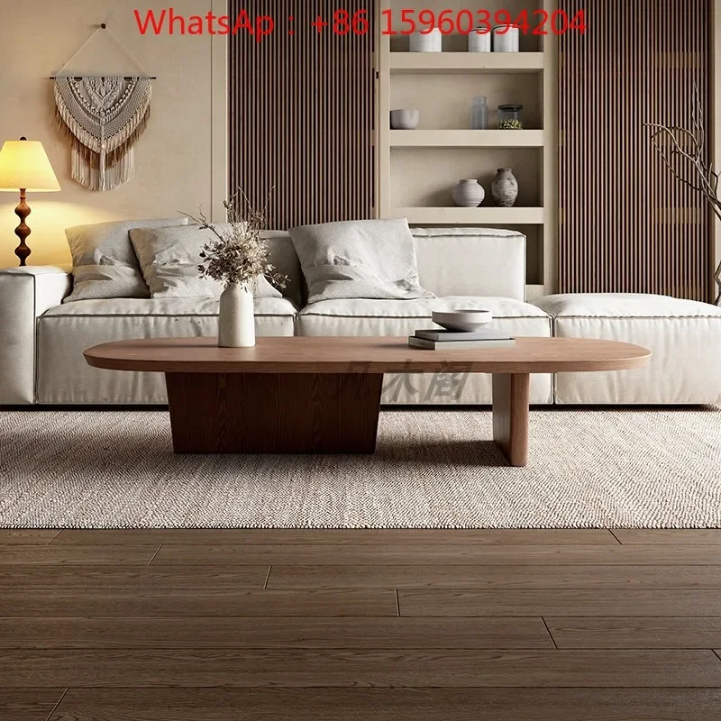 All solid wood creative coffee table small apartment living room ash wood tea table simple log tea table