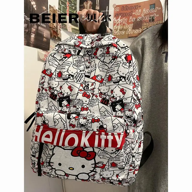 

Sanrio Girl Backpack Hello Kitty Cute Schoolbag Large Capacity Japanese Versatile Student Backpack High School College Student