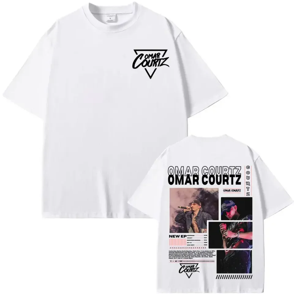 ألبوم عمر كورتز أول موسى 2025 تي شيرت جولة للرجال والنساء كلاسيكي على الوجهين تي شيرت كبير الحجم Y2k ملابس الشارع الشهير تي شيرت