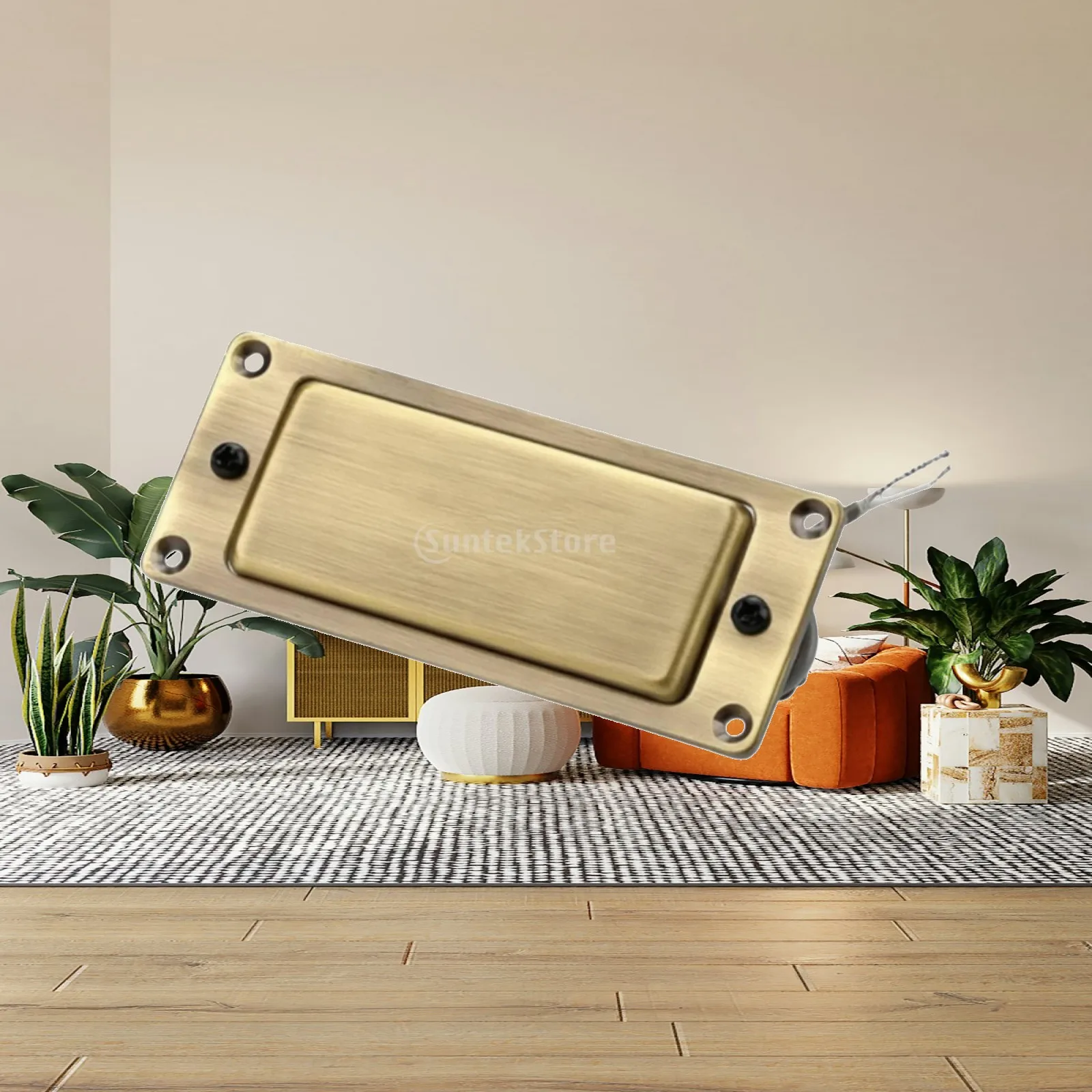Guitar Electric Pickup Component Bronze Metal Shell Low Profile Construction Sound Wave Capturer for Acoustic Guitar Enhancement