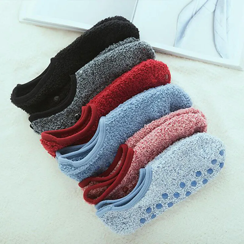 Women Men Warm Floor Boat Socks Winter Floor Socks Fashion Antiskid Thick Home Floor Socks Indoor Bedroom Shoes Slippers