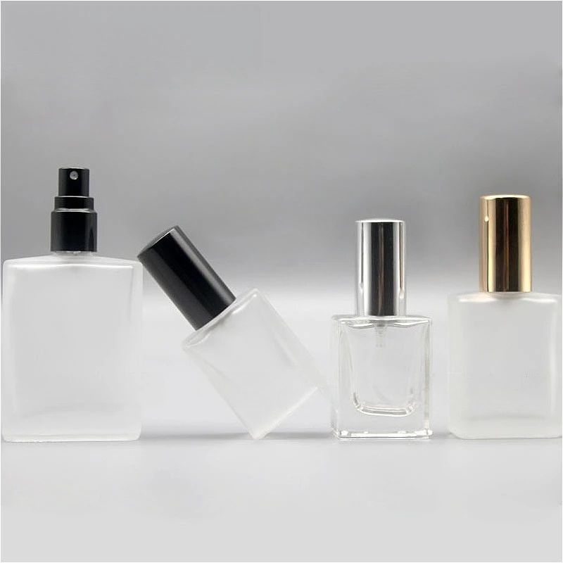 10/15/30ml Flat Square Frosted Glass Perfume Spray, Premium Refillable Travel Atomizer, Viral Essential